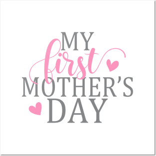 Simple and Elegant My First Mother's Day Calligraphy Quote Posters and Art